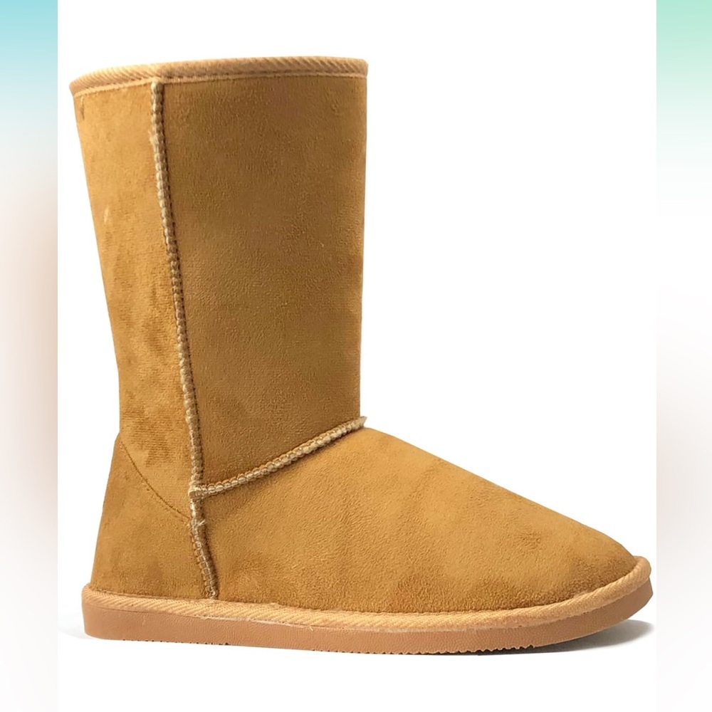 REDVOLUTION Women's Suede Faux Fur Mid-Calf Classic Winter Boots Rubber Sole